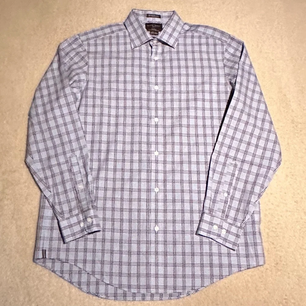 Black | Brown Check Button Down Dress Shirt - Picture 1 of 2